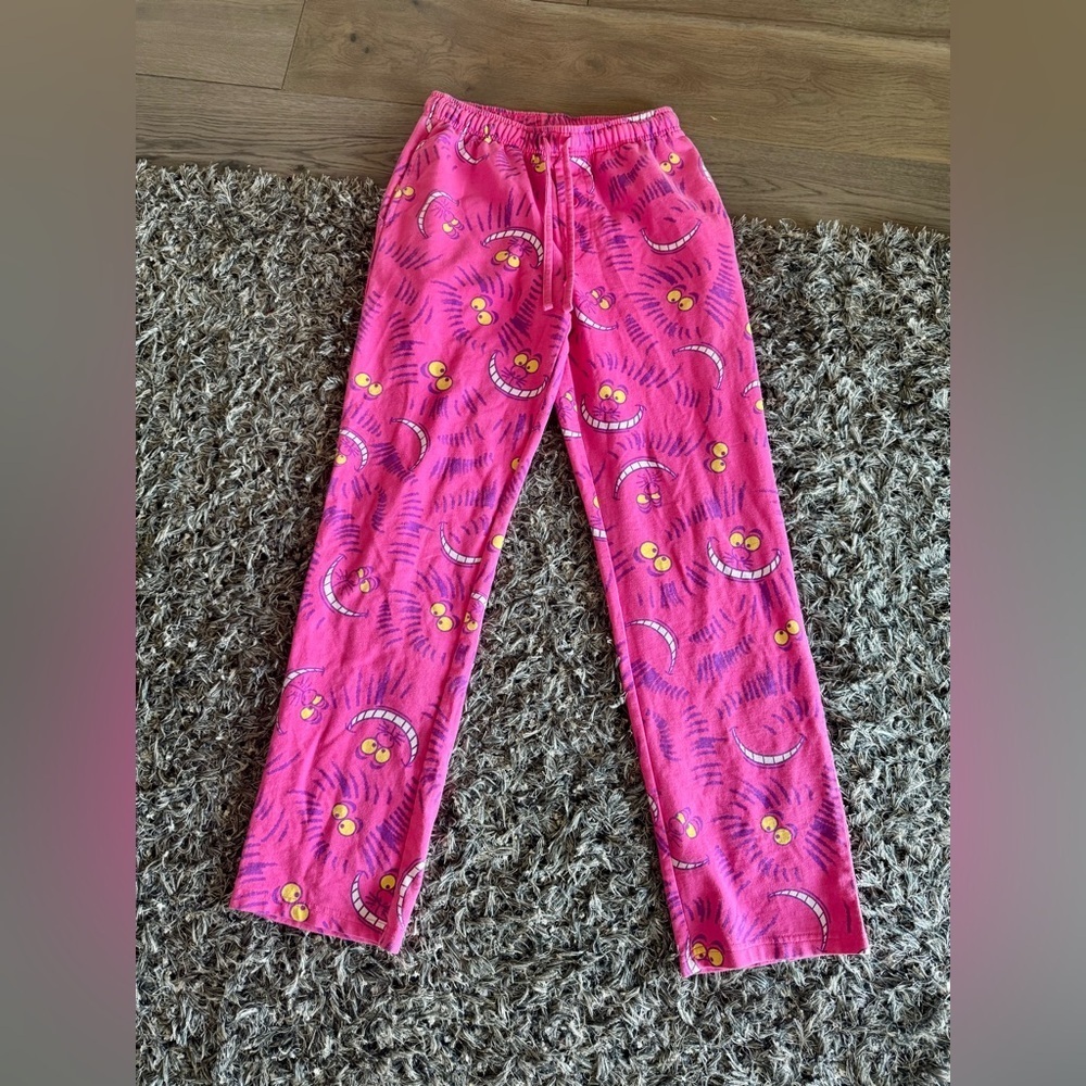 Disney Cheshire Cat Pink Lounge Pajama Pants Size Small